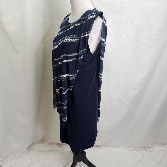 SCAPA Lauren Perre Navy Blue Overlay Shift Dress Size XL - Picture 3 of 9